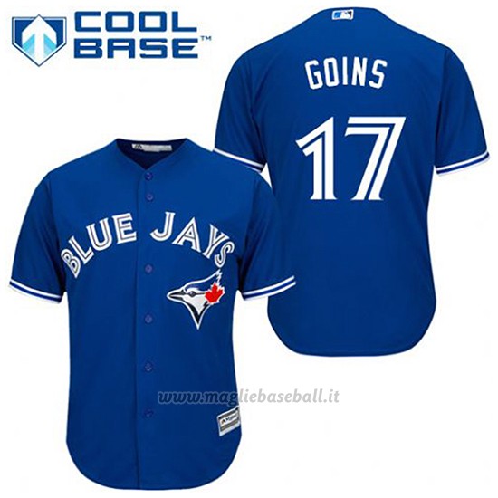 Maglia Baseball Uomo Toronto Blue Jays Ryan Goins 17 Blu Alterner Cool Base